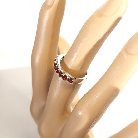 Fire Opal Band Ring Size 6 - Picture 12 of 13